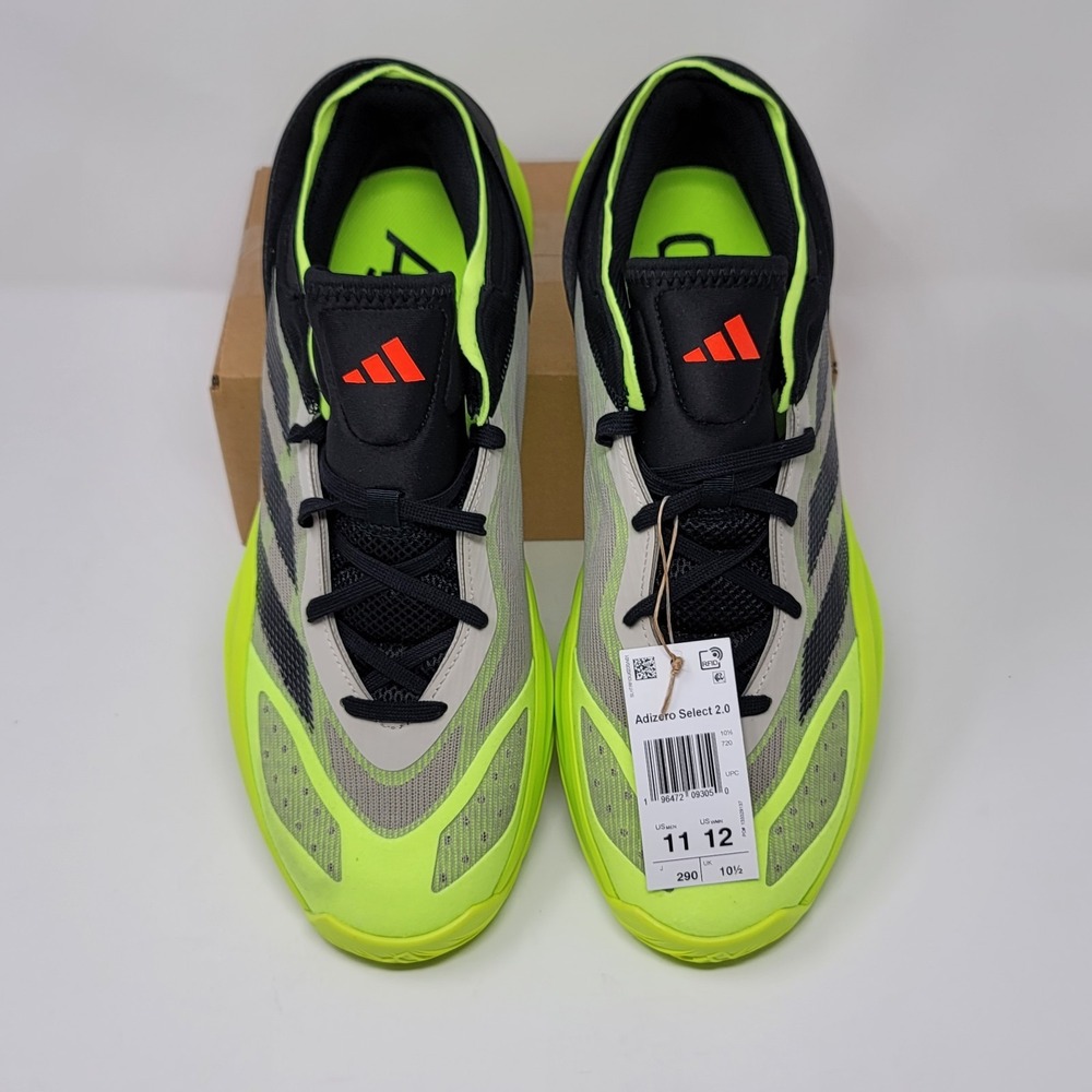 Adidas Adizero Select 2.0 IE7866 Men's Black Solar Yellow Basketball Shoes Sz 11 - Picture 2 of 6